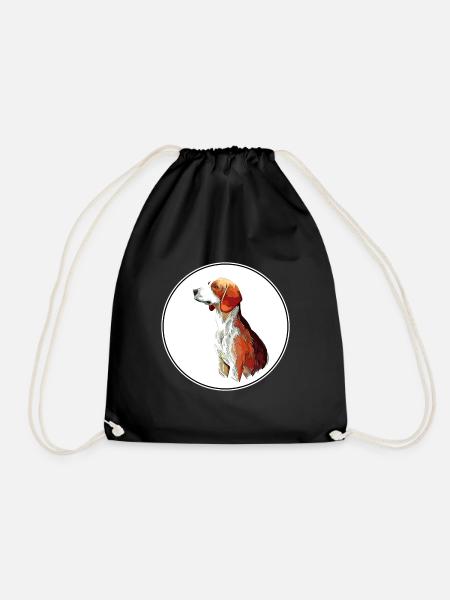 Deutsche Bracke Dog Aquarell Skizze Illustration - Turnbeutel - Schwarz