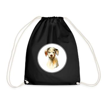 Catahoula Leopard Dog Aquarelle Illustration - Sac de sport léger - noir - Devant