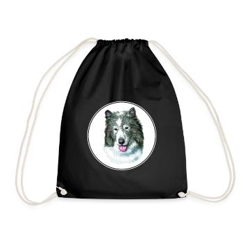 Illustration de l’aquarelle de chien esquimau canadien - Sac de sport léger - noir - Devant