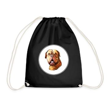 Dogue De Bordeaux Aquarelle pour chien Illustration - Sac de sport léger - noir - Devant