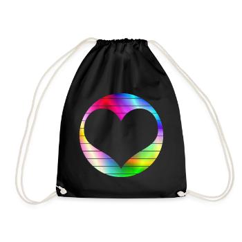 Rainbow Heart Love LGBT - Sac de sport léger - noir - Devant