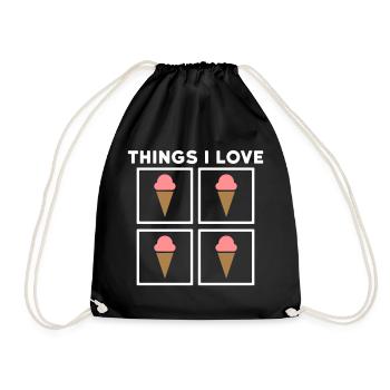 Things I love (icecream) - Turnbeutel - Schwarz - Vorne