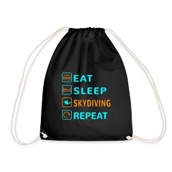 Eat. Sleep. Skydiving. Repeat Design - Drawstring Bag - black - Front
