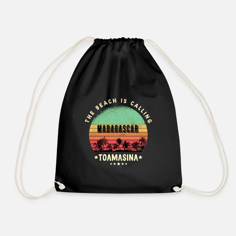 Conception de la plage de Toamasina Madagascar - Sac de sport léger - noir