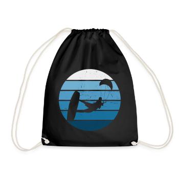Kiting Kitesurfing Kitesurf Kitesurfer Men - Drawstring Bag - black - Front