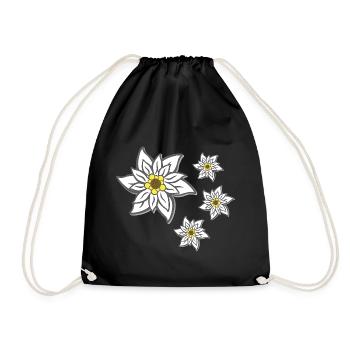 volksfeste frau, traditionelles blumenmuster - Turnbeutel - Schwarz - Vorne