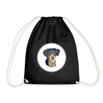 Eurohound Skandinavischer Hund Aquarell Illustration - Turnbeutel - Schwarz - Vorne