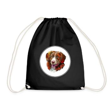Nova Scotia Duck Tolling Retriever Dog Illustratio - Drawstring Bag - black - Front