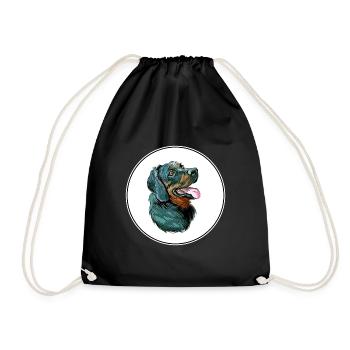 Illustration de l’aquarelle du chien de chasse polonais - Sac de sport léger - noir - Devant