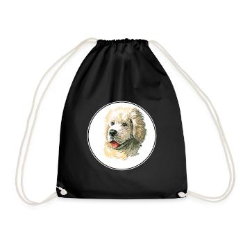 Polnischer Schäferhund Hund Aquarell Illustration - Turnbeutel - Schwarz - Vorne