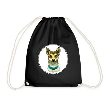 Norwegischer Lundehund Hund Aquarell Illustration - Turnbeutel - Schwarz - Vorne