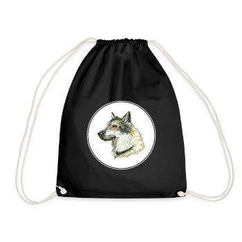 Saarloos Wolfdog Dog Aquarelle Illustration - Sac de sport léger - noir - Devant