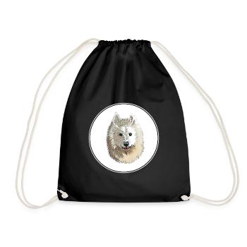 Samoyed Dog Aquarelle Sketch Illustration - Sac de sport léger - noir - Devant