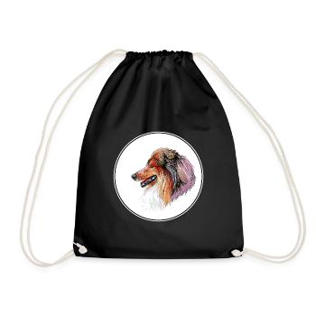 Scotch Collie Hund Aquarell Skizze Illustration - Turnbeutel - Schwarz - Vorne