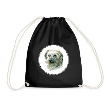 Illustration aquarelle de chien de berger pyrénéen - Sac de sport léger - noir - Devant
