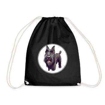 Mittelschnauze Standard Schnauzer Hund Illustration - Turnbeutel - Schwarz - Vorne