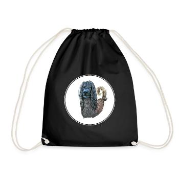 Taigan Kirgisischer Taighany Hund Aquarell Illustration - Turnbeutel - Schwarz - Vorne
