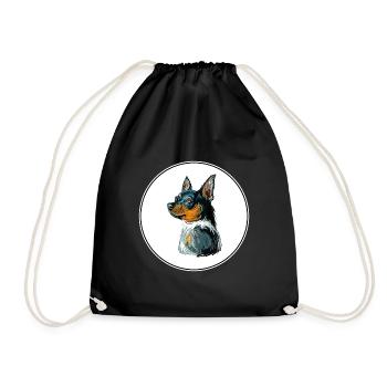 Teddy Roosevelt Terrier Hund Aquarell Illustratio - Turnbeutel - Schwarz - Vorne