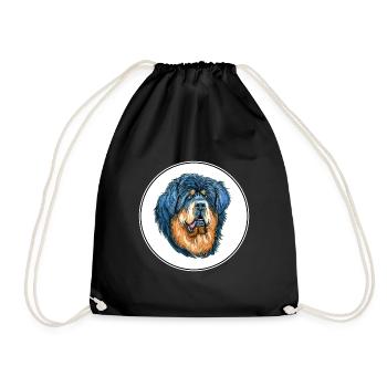 Tibetan Mastiff Dog Aquarelle Sketch Illustration - Sac de sport léger - noir - Devant