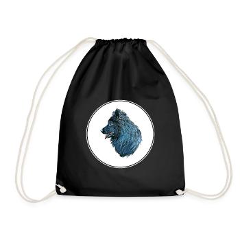 Illustration de l’aquarelle du chien lapphund suédois - Sac de sport léger - noir - Devant