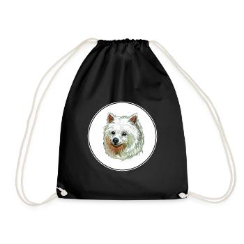 Volpino Italiano Hund Aquarell Illustration - Turnbeutel - Schwarz - Vorne