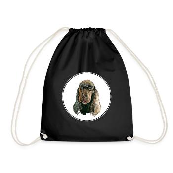 Field Spaniel Hund Aquarell Skizze Illustration - Turnbeutel - Schwarz - Vorne