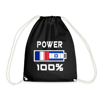Israël et la France alimentent 100 % - Sac de sport léger - noir - Devant