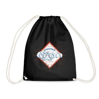 Gijon Spain City Skyline Home Love Holiday - Drawstring Bag - black - Front