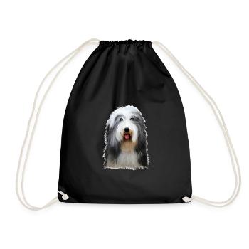 Beagle-Harrier Scent Hound Dog Sketch Illustration - Drawstring Bag - black - Front