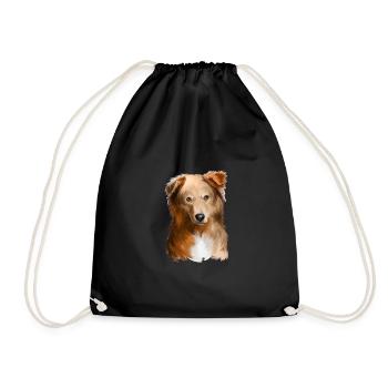 Illustration de l’aquarelle de chien de berger basque - Sac de sport léger - noir - Devant