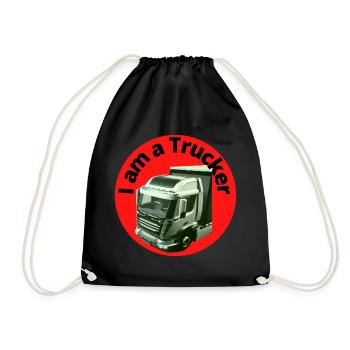 I am a Trucker T Shirt - Turnbeutel - Schwarz - Vorne