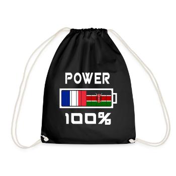 Kenia und Frankreich ernähren sich zu 100% - Turnbeutel - Schwarz - Vorne