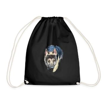 Osteuropäischer Schäferhund Aquarell Illustration - Turnbeutel - Schwarz - Vorne