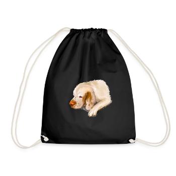Clumber Spaniel Hund Aquarell Skizze Illustration - Turnbeutel - Schwarz - Vorne