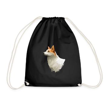 Norrbottenspets Hund Aquarell Skizze Illustration - Turnbeutel - Schwarz - Vorne