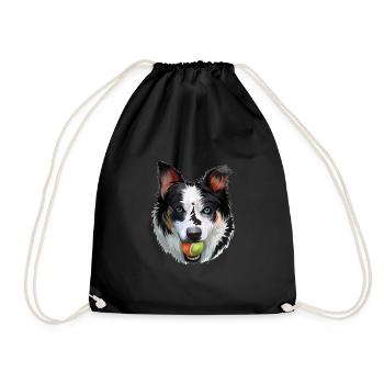 Neuseeland Heading Dog Aquarell Illustration - Turnbeutel - Schwarz - Vorne