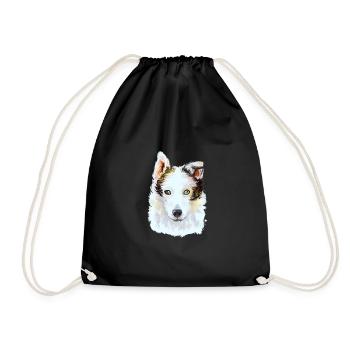 Seppala Sibirischer Schlittenhund Hund Aquarell Illustrati - Turnbeutel - Schwarz - Vorne