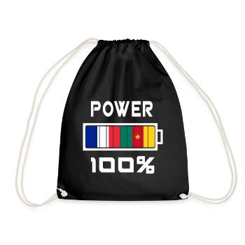 Le Cameroun et la France sont au pouvoir - Sac de sport léger - noir - Devant