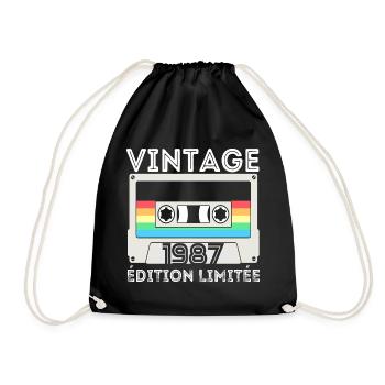 Vintage 1987 cadeau année de naissance homme femme - Sac de sport léger - noir - Devant