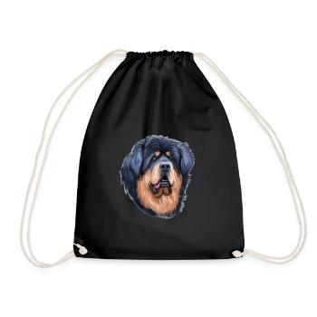 Tibetan Mastiff Dog Aquarelle Sketch Illustration - Sac de sport léger - noir - Devant