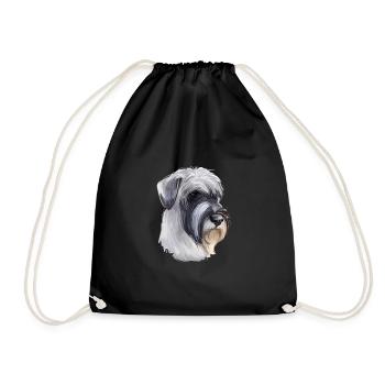 Mittelschnauze Standard Schnauzer Hund Illustration - Turnbeutel - Schwarz - Vorne