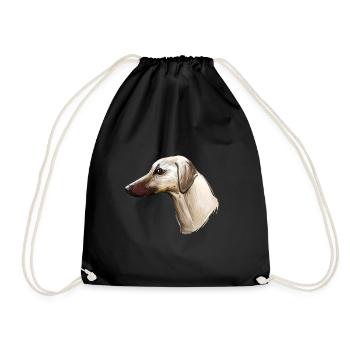 Sloughi Hund Aquarell Skizze Illustration - Turnbeutel - Schwarz - Vorne