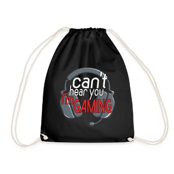 can't hear you, I'm gaming - Drawstring Bag - black - Front