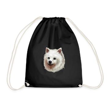 Volpino Italiano Hund Aquarell Illustration - Turnbeutel - Schwarz - Vorne
