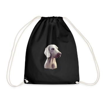 Weimaraner Hund Aquarell Illustration - Turnbeutel - Schwarz - Vorne