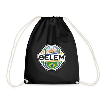 Belem Brésil Drapeau Badge Voyage Souvenir Timbre - Sac de sport léger - noir - Devant