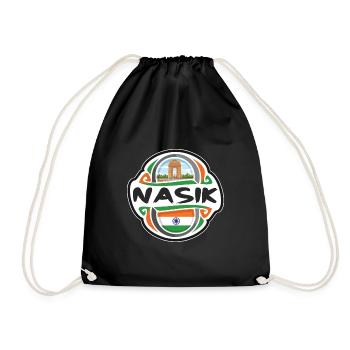Nasik India Flag Badge Souvenir de voyage - Sac de sport léger - noir - Devant