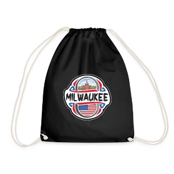 Milwaukee ÉTATS-UNIS Drapeau des États-Unis Souvenir de voyage B - Sac de sport léger - noir - Devant