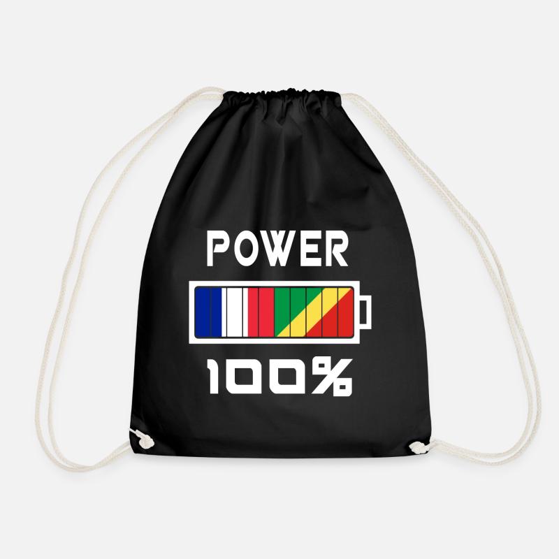 Frankreich und Kongo ernähren sich zu 100% - Turnbeutel - Schwarz
