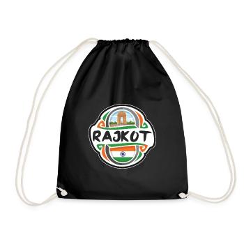 Rajkot India Flag Badge Souvenir de voyage - Sac de sport léger - noir - Devant